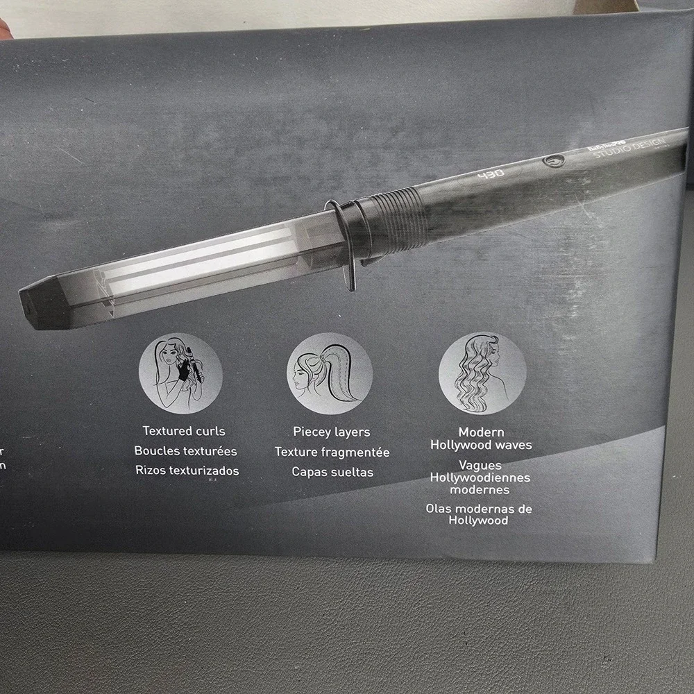 BaBylissPRO Studio Design Crimpcurl 1.25 Inch Pentagon Barrel Curling Iron Black